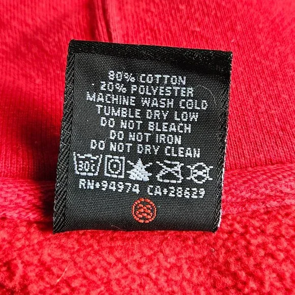 Vintage  Red Stussy graffiti logo "1980" pullover hoodie mens XL Made in USA - Picture 9 of 12